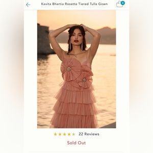 Anthropologie Kavita Bhartia rosette tulle tiered dress size 6